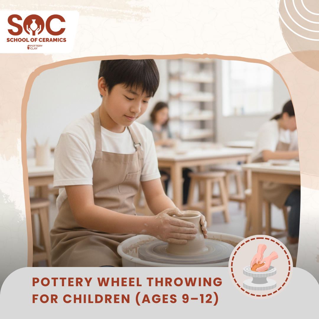 ปั้นขึ้นรูปบนแป้นหมุน สำหรับน้องๆ 9-12 ปี